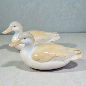 Vintage Otagiri Japan Fine Porcelain Ceramic‎ Duck Bird Figurine 8inch Set 2 VTG